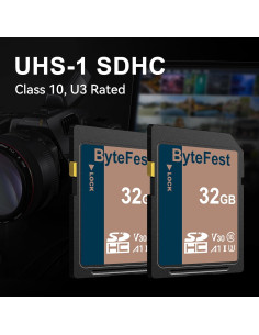 Tarjeta SD 32GB ByteFest Paquete de 10 UHS-I Clase 10 U3 V30 2