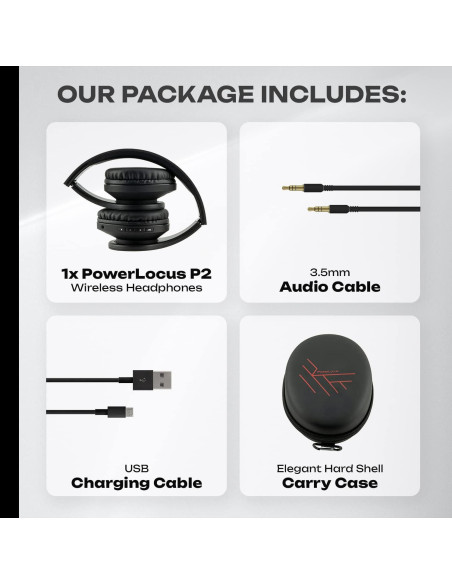 Auriculares Inalámbricos PowerLocus P2 - 3 Unidades Negro, Rojo, Oro Rosa Auriculares Inalámbricos PowerLocus P2 - 3 Unidades Negro, Rojo, Oro Rosa
