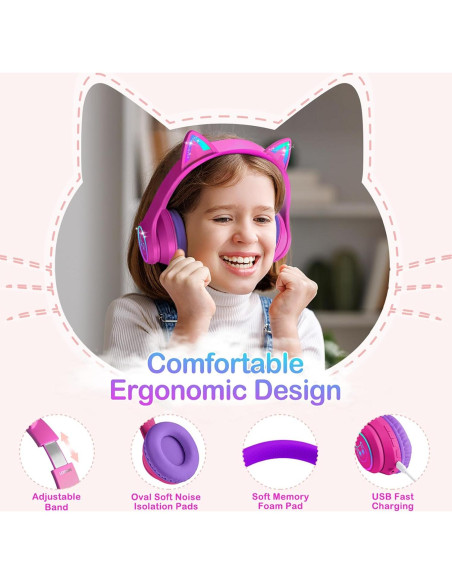 Auriculares LOBKIN Bluetooth 5.4 con Cancelación de Ruido Niños Auriculares LOBKIN Bluetooth 5.4 con Cancelación de Ruido Niños