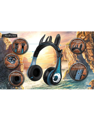 Auriculares Bluetooth eKids Toothless TD-B52 con micrófono