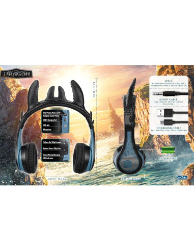 Auriculares Bluetooth eKids Toothless TD-B52 con micrófono
