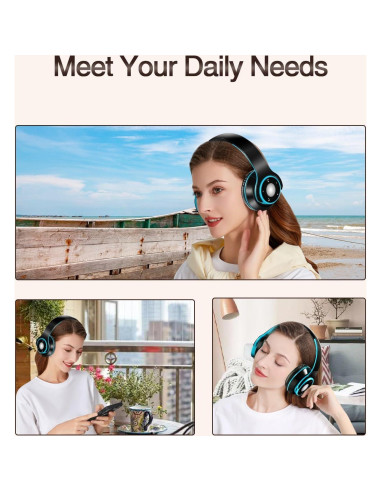 Auriculares Bluetooth Inalámbricos HiFi SG803 Azul 20h Batería