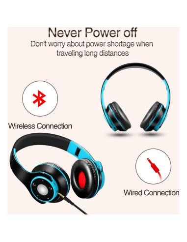 Auriculares Bluetooth Inalámbricos HiFi SG803 Azul 20h Batería