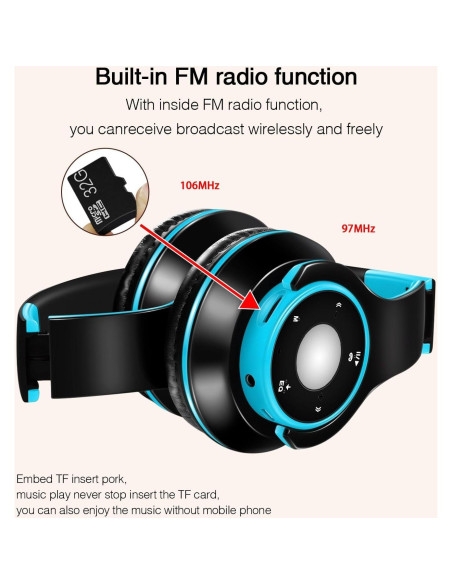 Auriculares Bluetooth Inalámbricos HiFi SG803 Azul 20h Batería