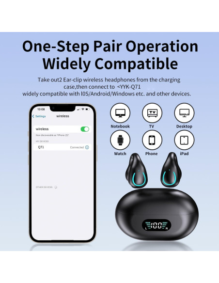 Auriculares Inalámbricos Q71 HYM Bluetooth 5.3 Conducción Ósea