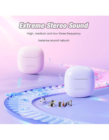Auriculares In-Ear Inalámbricos Bluetooth 5.3 TWS-19 Rosa
