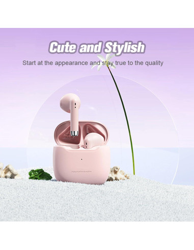 Auriculares In-Ear Inalámbricos Bluetooth 5.3 TWS-19 Rosa