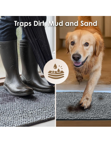 Alfombra Absorbente para Perros EHEYCIGA 61x41cm Gris