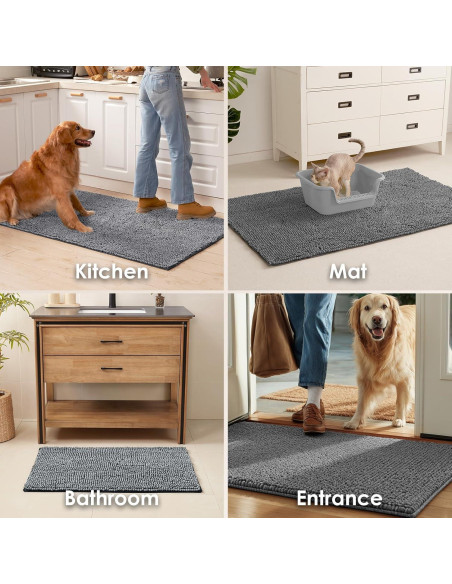 Alfombra Absorbente para Perros EHEYCIGA 61x41cm Gris