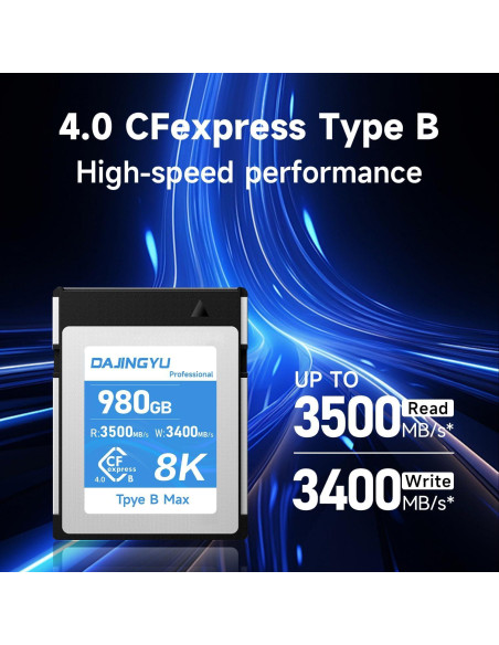 Tarjeta de Memoria CFexpress 4.0 Tipo B 980GB DAJINGYU 3500MB/s