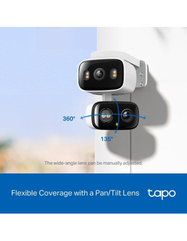 Cámara de Seguridad Tapo C246D 2K 3MP Doble Lente Pan/Tilt