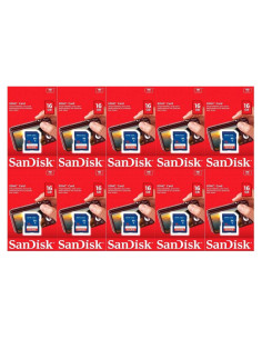 Paquete de 10 Tarjetas SD SanDisk 16GB Clase 4 SDHC