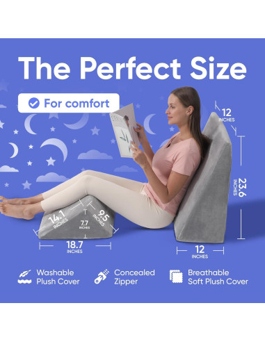 Juego de Almohadas en Cuña AllSett Health - 2 Piezas Espuma Viscoelástica