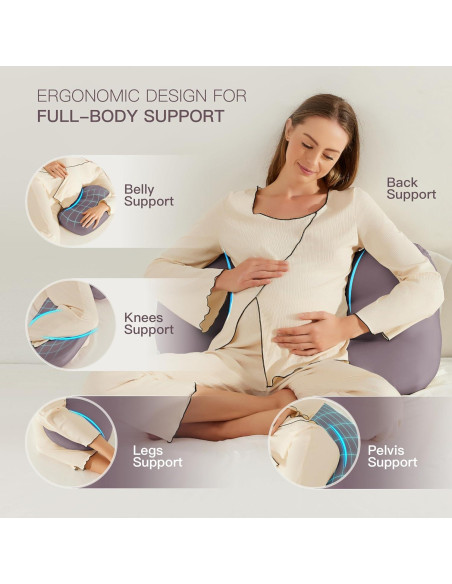 Almohada de Embarazo COZYREST Ajustable Refrigerante 1.09kg