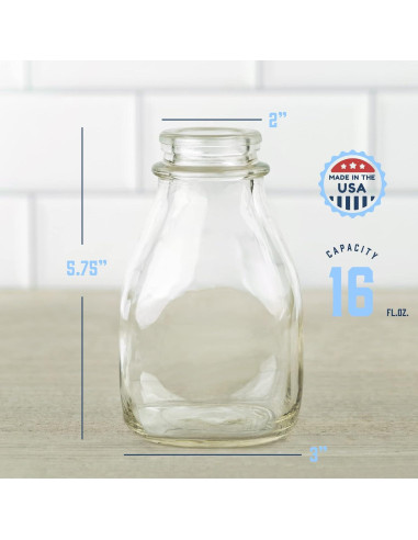 Botella de Vidrio Kitchentoolz 16 oz con Tapa y Pico Vertedor