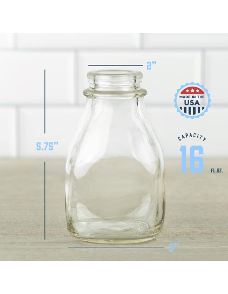 Botella de Vidrio Kitchentoolz 16 oz con Tapa y Pico Vertedor