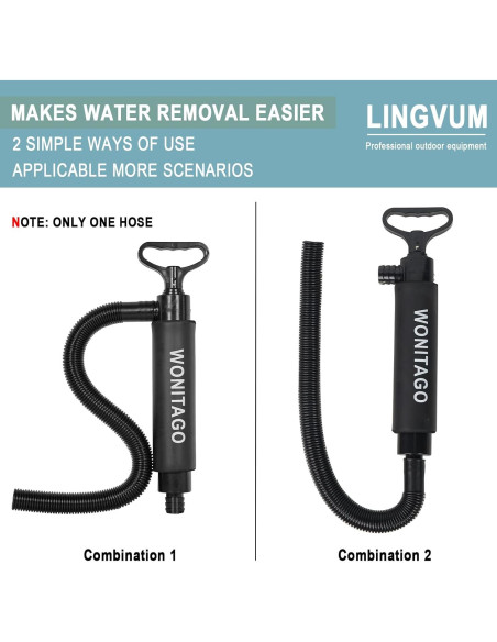 Bomba de Achique Manual LINGVUM 43 cm para Kayak y Barco