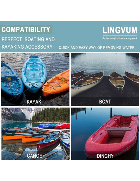 Bomba de Achique Manual LINGVUM 43 cm para Kayak y Barco