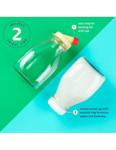 Botella de Vidrio Kitchentoolz 16 oz con Tapa y Pico Vertedor