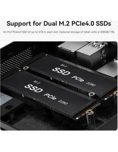 Mini PC Beelink SER5 6800U, 32GB RAM, 500GB SSD, 4K