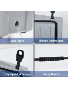 Nevera Rotomoldeada 20 QT SunnyFurn Gris para Camping y Pesca 2