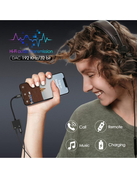 Adaptador de Audio y Carga MOOU para iPhone 2 en 1 Lightning