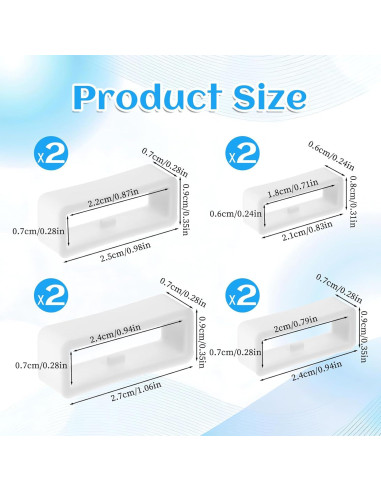 Soporte de Banda de Reloj Silicona Yuomeaz 8 Piezas 18-24mm