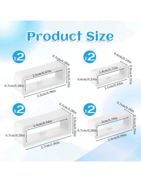 Soporte de Banda de Reloj Silicona Yuomeaz 8 Piezas 18-24mm