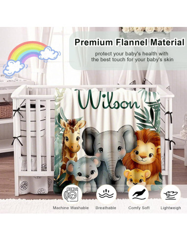 Manta personalizada para bebés Chatquidort 30x40 cm suave