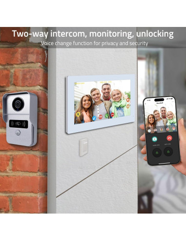 Intercomunicador de Video 7" AMOCAM 1080P WiFi 2 Hilos