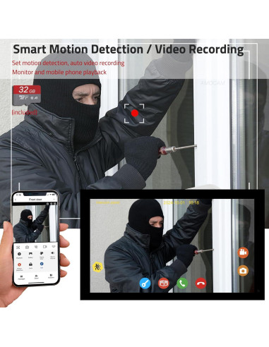 Intercomunicador de Video 7" AMOCAM 1080P WiFi 2 Hilos