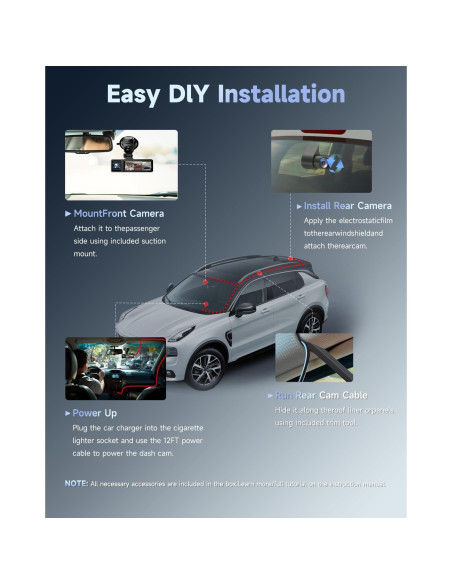 Cámara de Salpicadero 3 Canal OVAMAN K800 4K+1080P, WiFi GPS