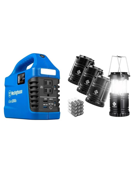 Generador Solar Portátil Westinghouse iGen200s 300W + Linterna LED