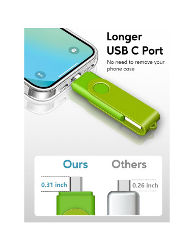 AreTop 32GB Unidad USB C Doble 2-en-1 Paquete de 10