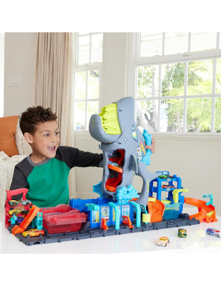 Lavado de Autos Ultra Shark Hot Wheels City + 5 Color Shifters