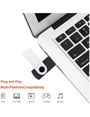 Unidad Flash USB 16GB TosMemo 2 Piezas Negro y Azul