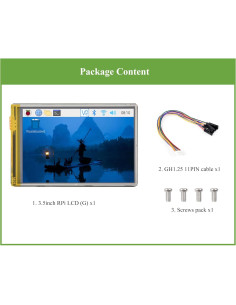 Pantalla Táctil Resistiva 3.5" Wonrabai LCD IPS 320x480 2