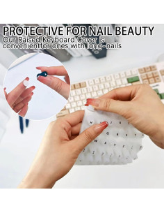 Pegatinas de Teclado SJWOW para Uñas Largas - Corazón Negro 2