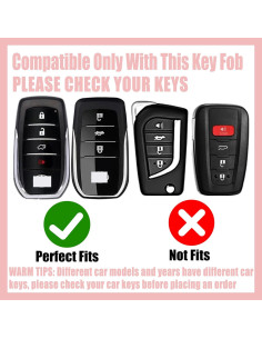 Cubierta de llavero Rayslesan rosa brillante para Toyota 4 botones 2