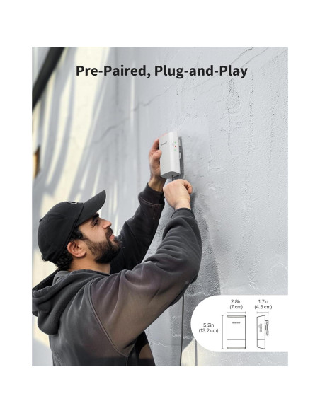 Puente WiFi Exterior BrosTrend 1KM 867Mbps Plug & Play Puente WiFi Exterior BrosTrend 1KM 867Mbps Plug & Play