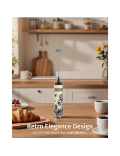 Espumador de Leche Recargable INFOOD Floral Vintage 600mAh 2