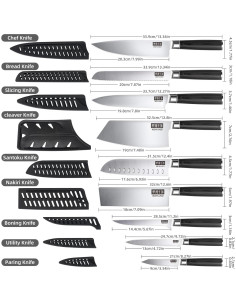 Conjunto de cuchillos de cocina MDHAND 10PCS acero inoxidable 2