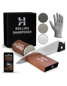 Afilador de cuchillos HIBWA con discos 400/1000/3000 y ángulos ajustables