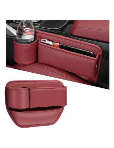 Organizador de Asiento de Coche Gasedin Cuero Rojo Vino
