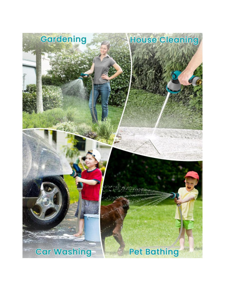 Carrete de Manguera de Jardín KUPAKY 10m Retráctil con Boquilla 10 Patrones