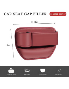 Organizador de Asiento de Coche Gasedin Cuero Rojo Vino 2