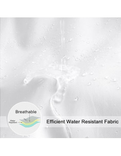 Cortina de Ducha Extra Larga EurCross 182.88 x 218.44 cm Blanca 2