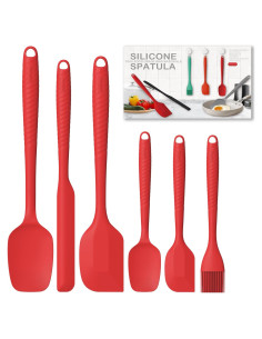 Juego de Espátulas de Silicona Poiboy 6 Piezas Resistente al Calor