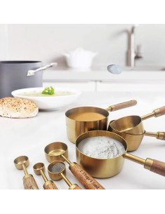 Juego de Tazas y Cucharas Medidoras Zalaxt 8 Piezas Oro 2