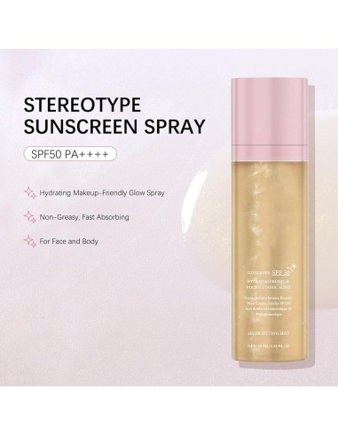 Spray Fijador Solar HRTTUO SPF 50 para Cara y Cuerpo 56.7g